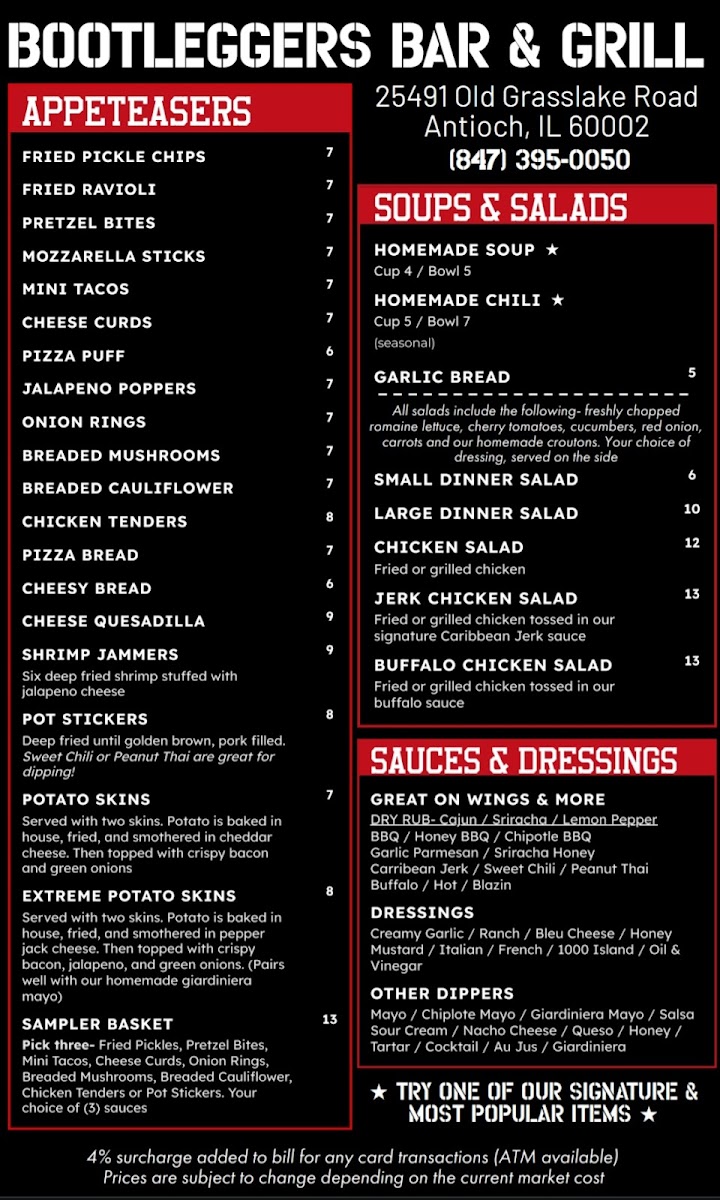 Bootleggers Bar & Grill Menu - Image 5