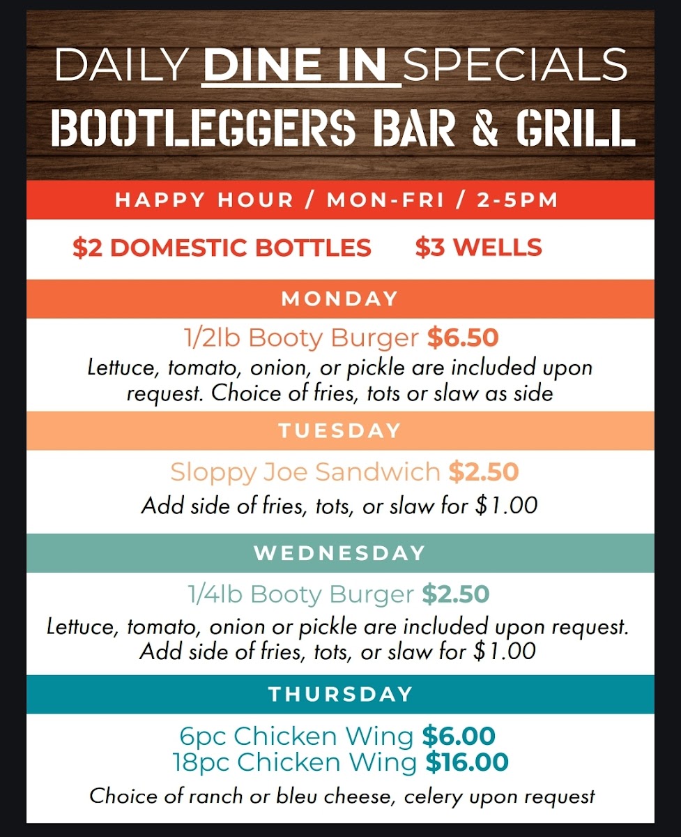 Bootleggers Bar & Grill Menu - Image 6